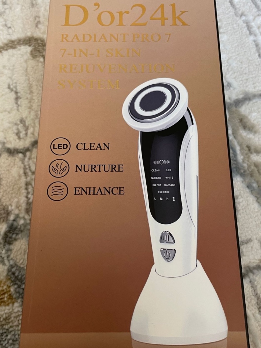 Radiant Pro 7 Skin Rejuvenation Device - White & Gold